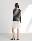 EP YAYING High-Waisted Straight-Leg Shorts