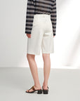 EP YAYING High-Waisted Straight-Leg Shorts
