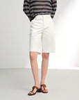 EP YAYING High-Waisted Straight-Leg Shorts