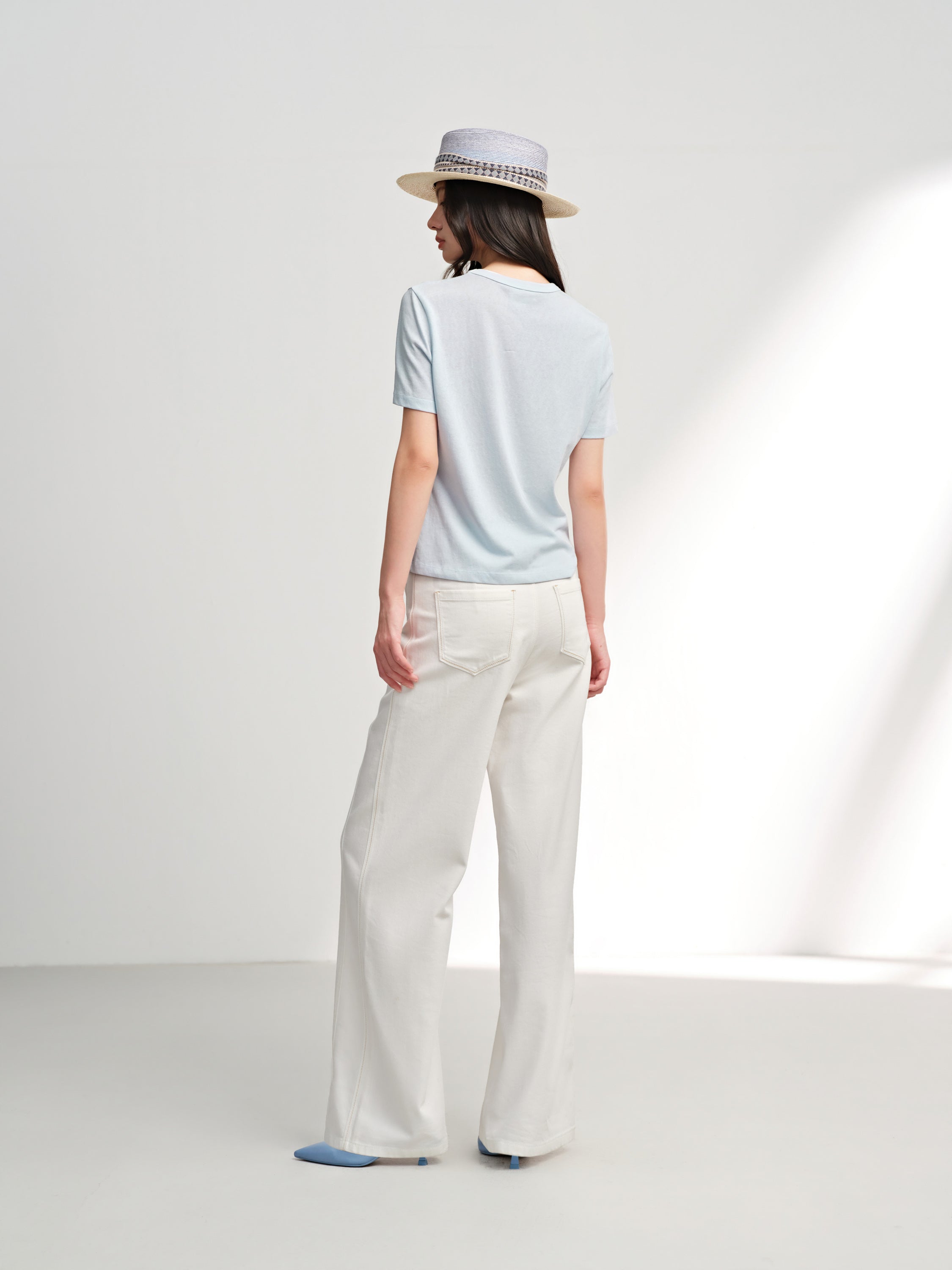 EP YAYING Cotton Blend High-Waist Jeans