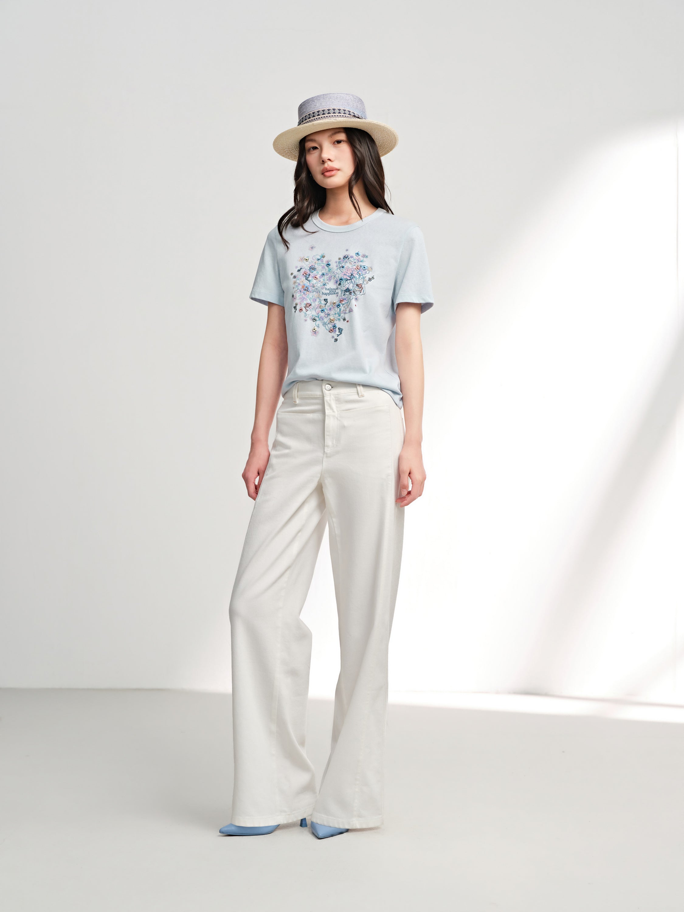 EP YAYING Cotton Blend High-Waist Jeans