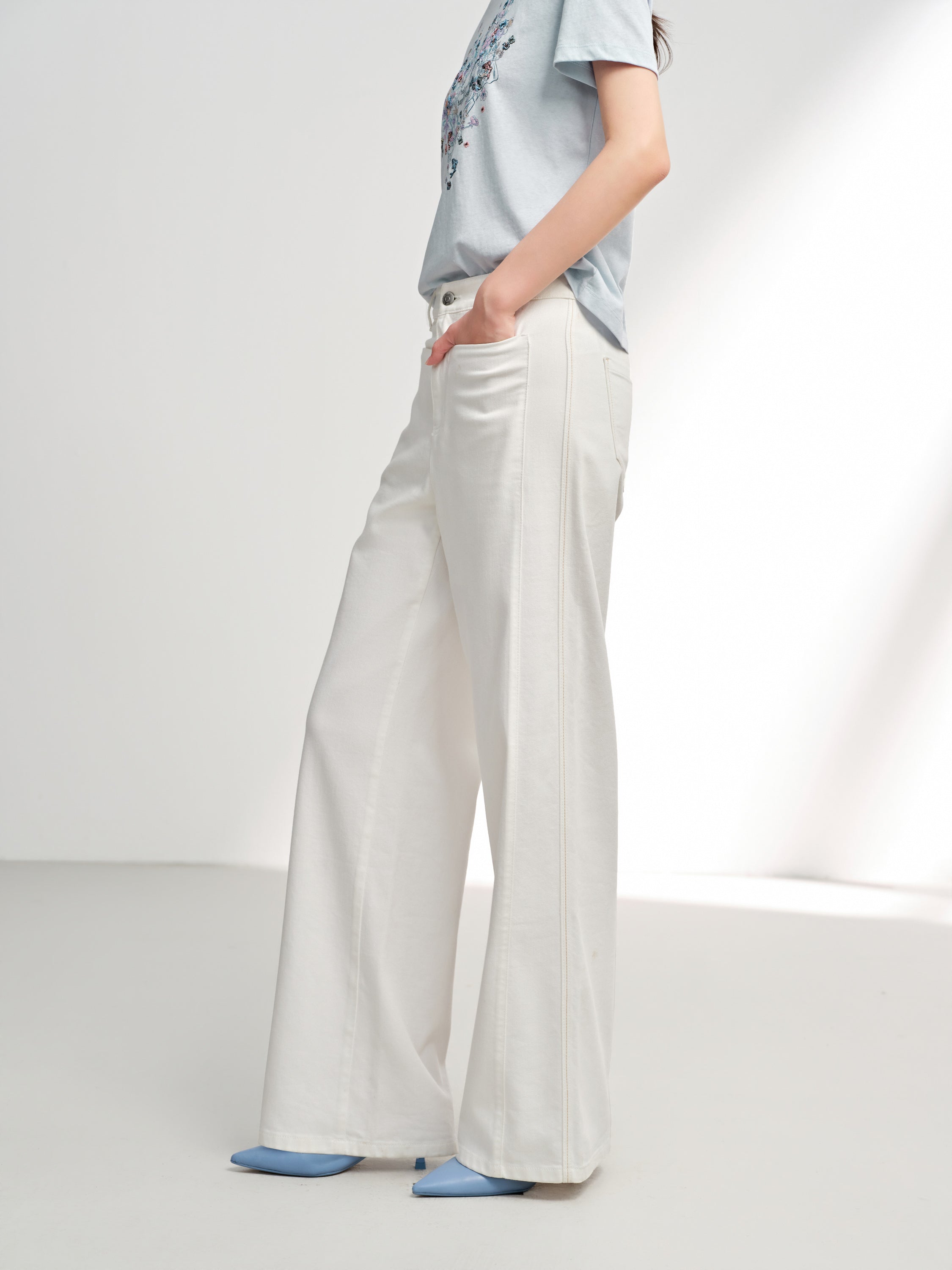EP YAYING Cotton Blend High-Waist Jeans