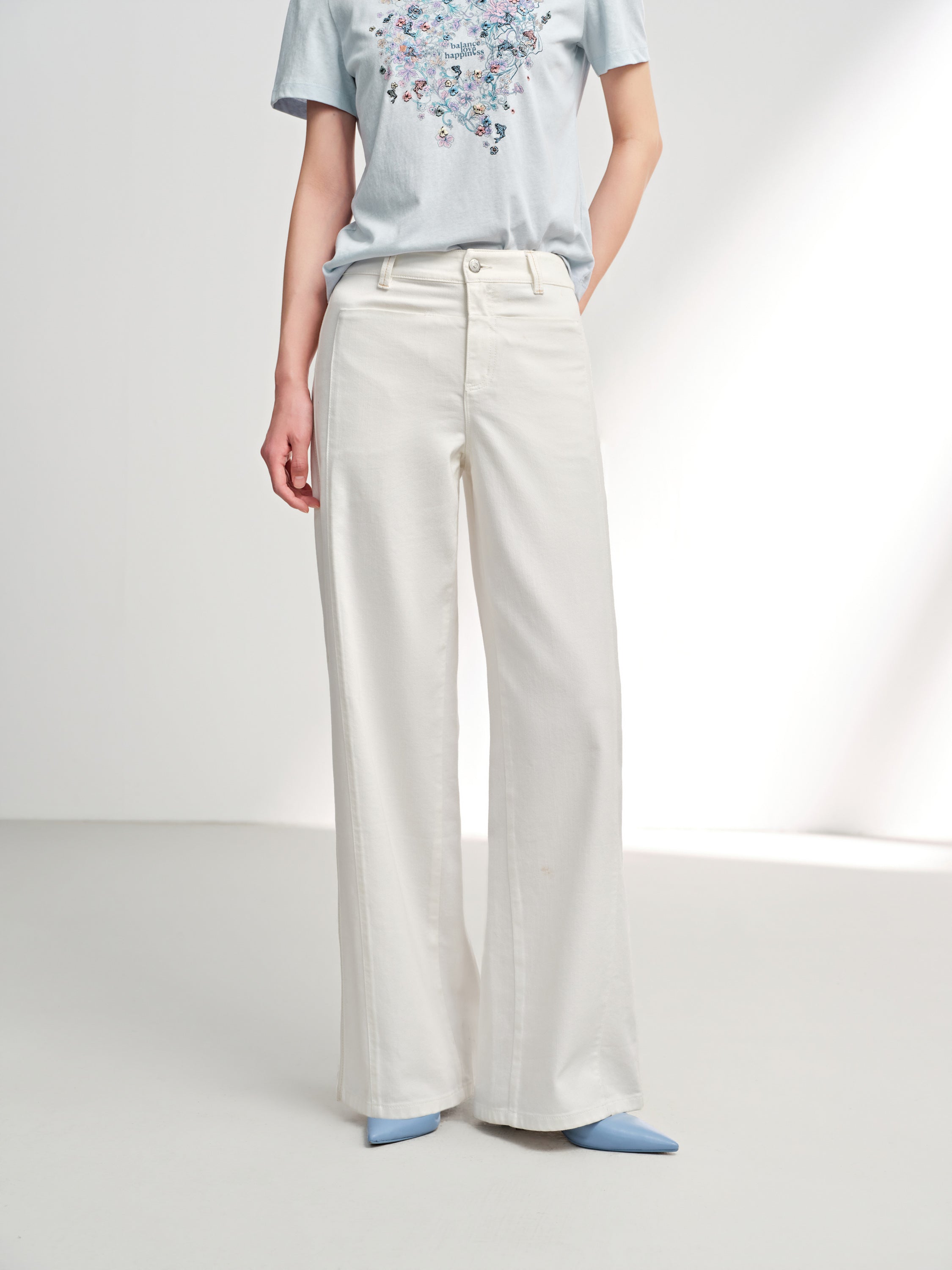 EP YAYING Cotton Blend High-Waist Jeans