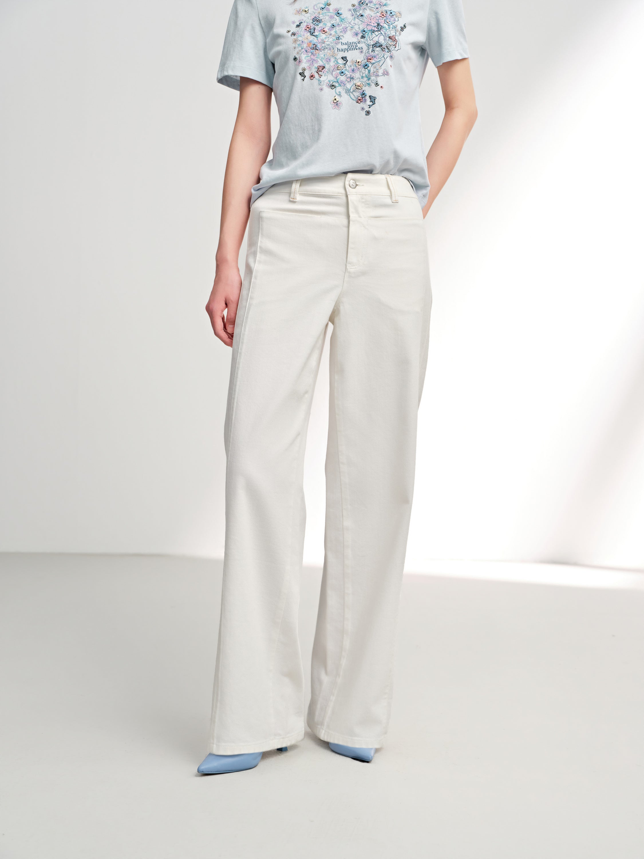 EP YAYING Cotton Blend High-Waist Jeans