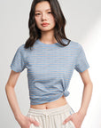 EP YAYING Blue Stripe Essential Tee