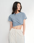 EP YAYING Blue Stripe Essential Tee