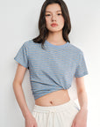 EP YAYING Blue Stripe Essential Tee