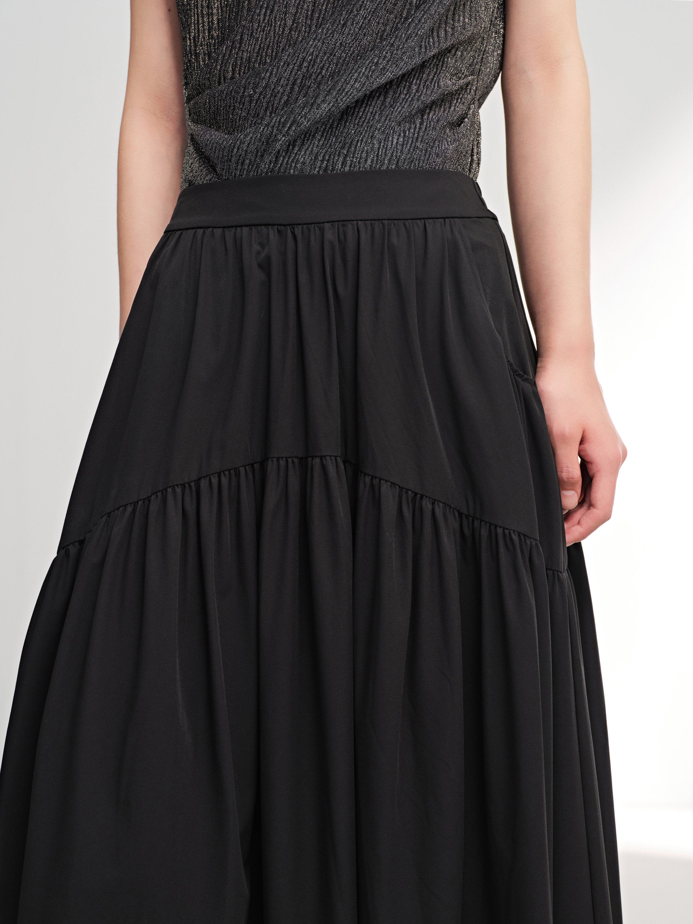EP YAYING Black A-Line Skirt