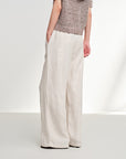 EP YAYING Linen Drawstring Straight Pants