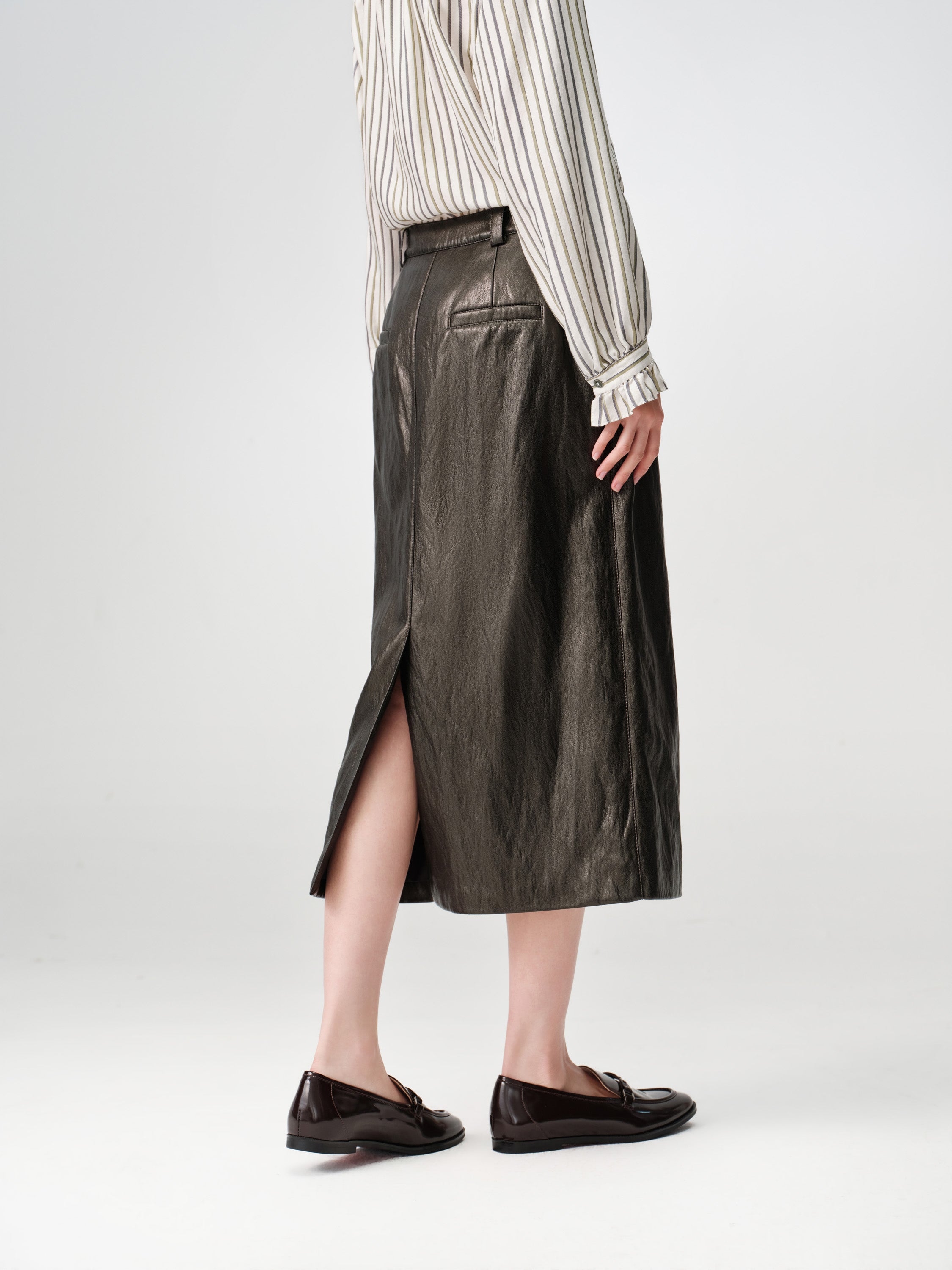 EP YAYING Mini A-Line PU Leather Skirt