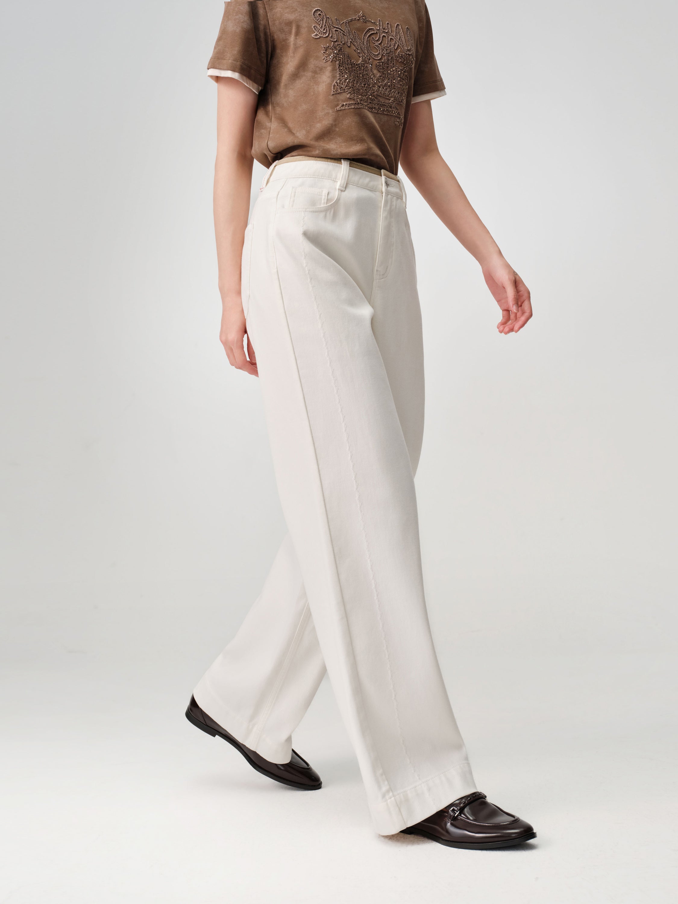 EP YAYING Lyocell High-Waist Relaxed Wide-Leg Trousers
