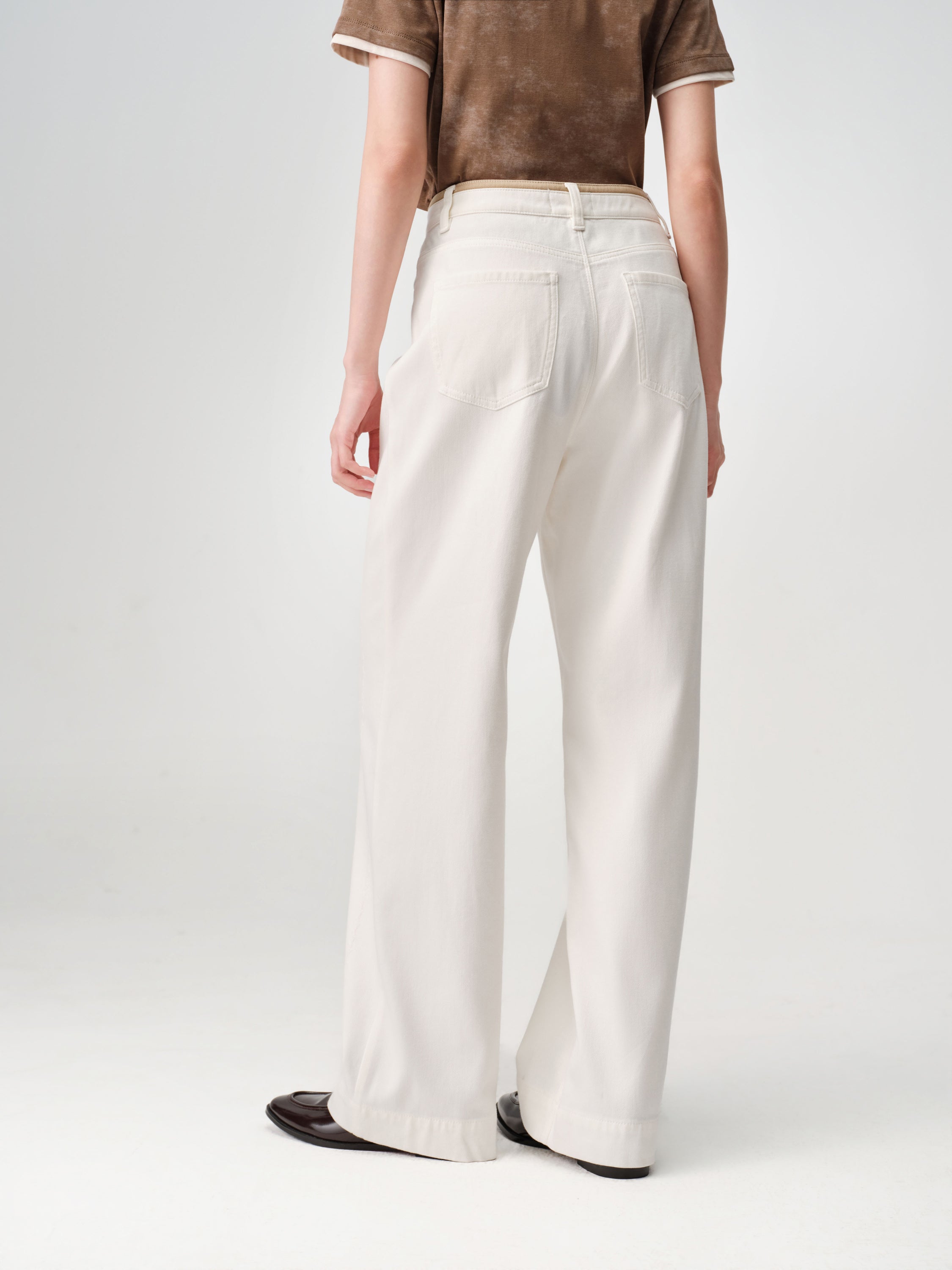 EP YAYING Lyocell High-Waist Relaxed Wide-Leg Trousers