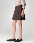 EP YAYING Pleated High-Waist Tailored Mini Skirt
