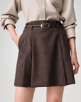 EP YAYING Pleated High-Waist Tailored Mini Skirt