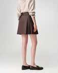 EP YAYING Pleated High-Waist Tailored Mini Skirt
