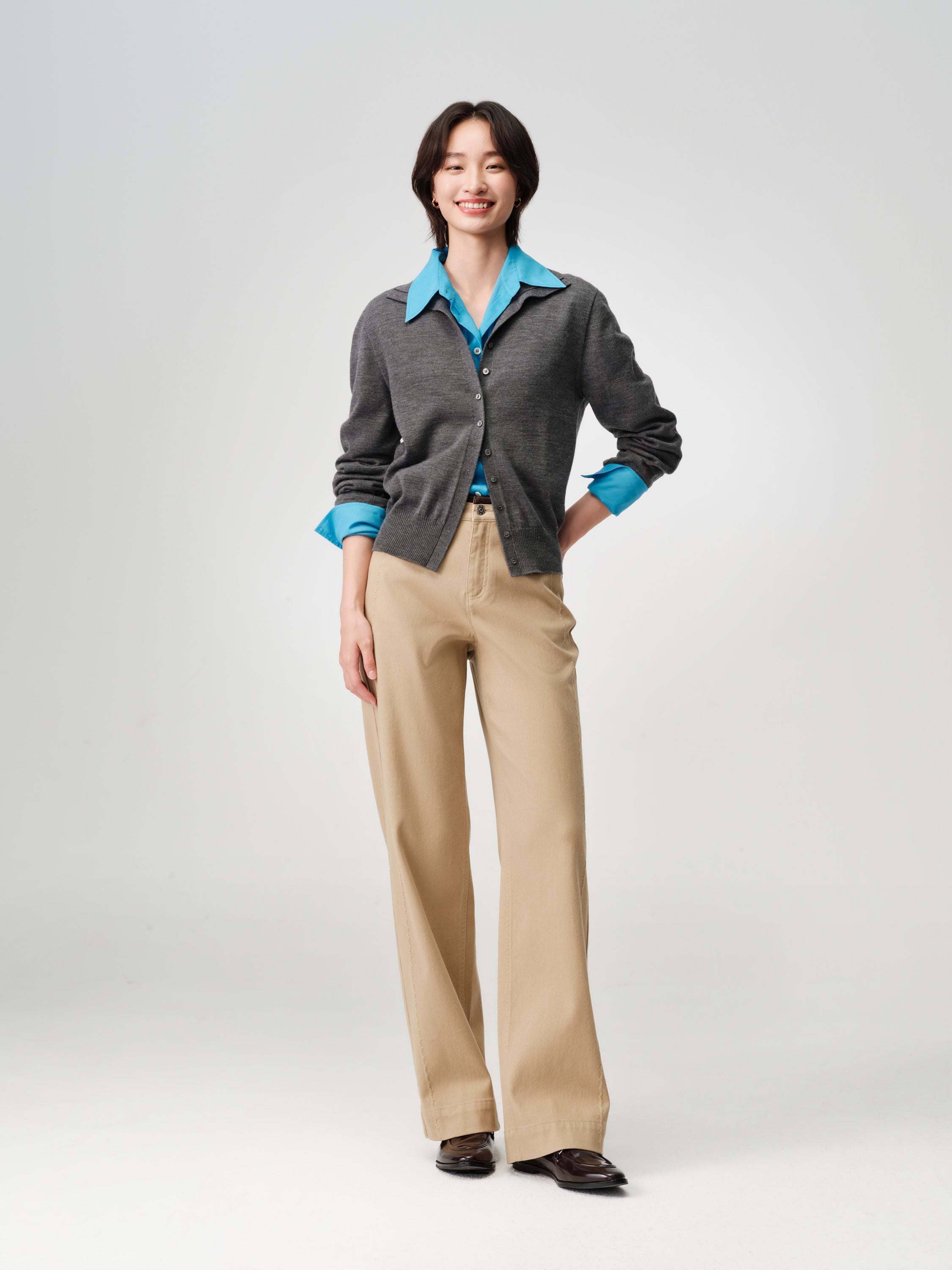 EP YAYING High-Waist Relaxed Straight-Leg Jeans