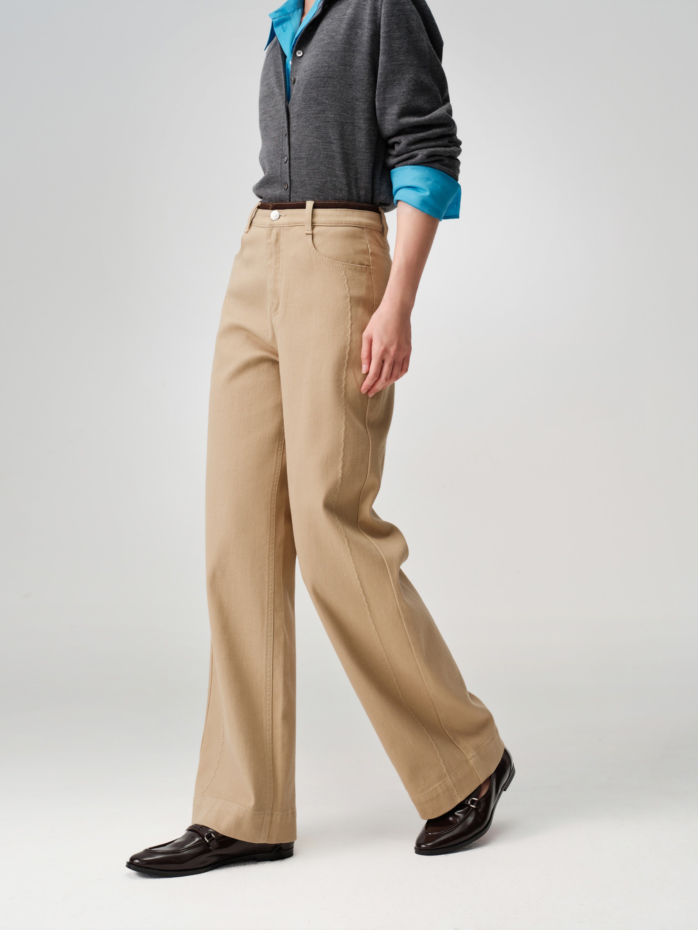 EP YAYING High-Waist Relaxed Straight-Leg Jeans