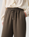 Triacetate High-Waist Straight-Leg Casual Pants