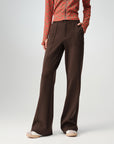 EP YAYING Lyocell-Wool High-Waist Slight-Flare Pants