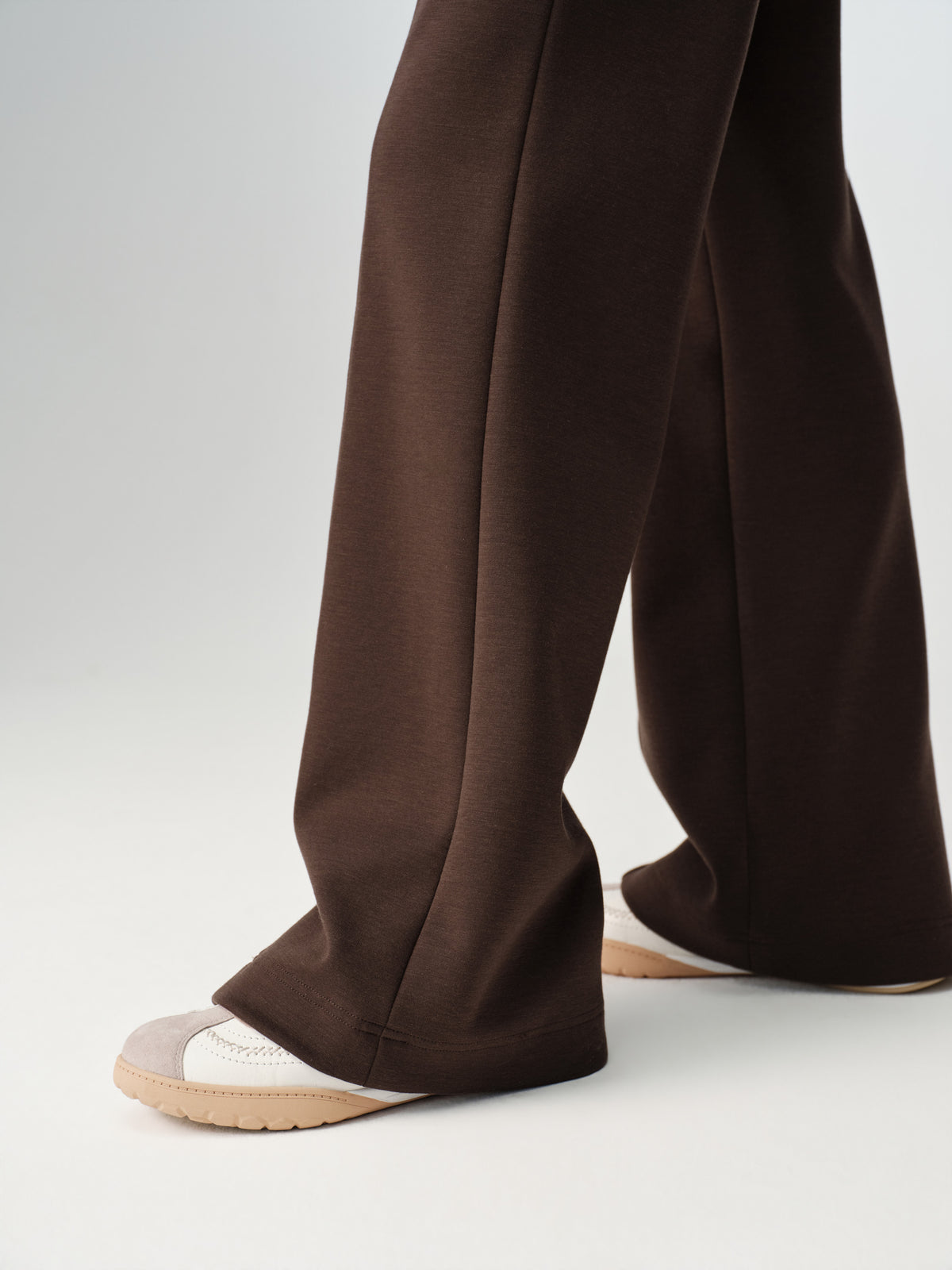 EP YAYING Lyocell-Wool High-Waist Slight-Flare Pants