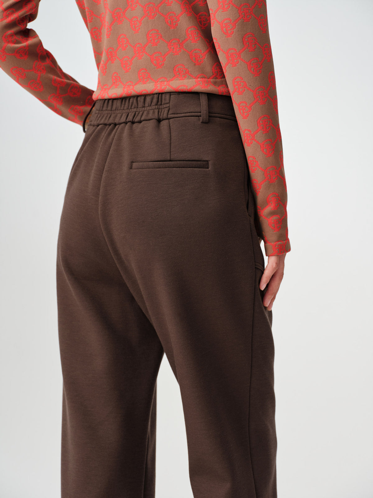 EP YAYING Lyocell-Wool High-Waist Slight-Flare Pants