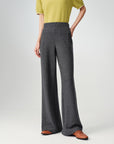 EP YAYING Honeycomb Knit Wide-Leg Trousers