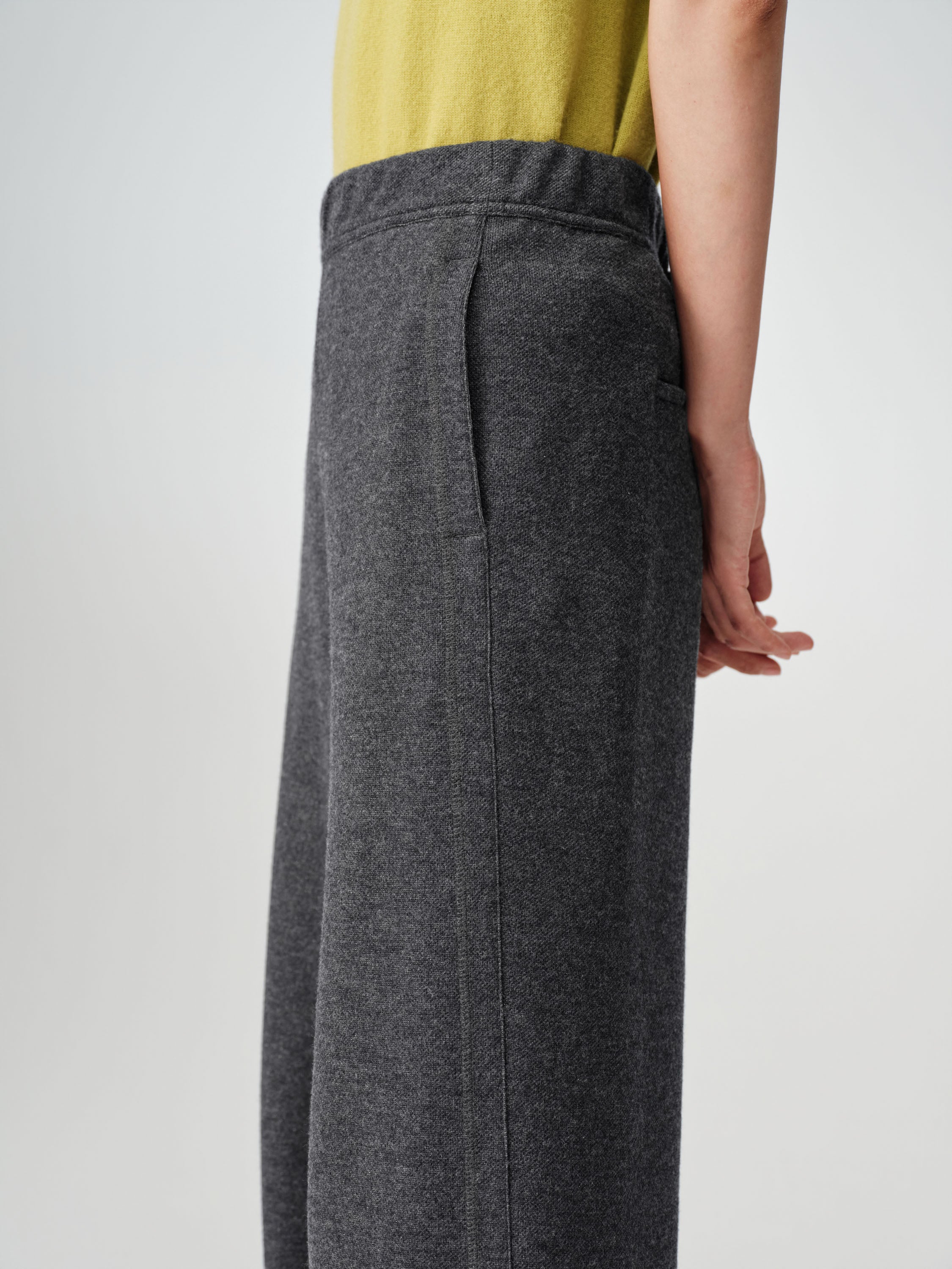EP YAYING Honeycomb Knit Wide-Leg Trousers