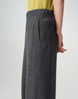EP YAYING Honeycomb Knit Wide-Leg Trousers