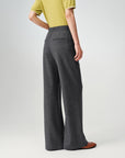 EP YAYING Honeycomb Knit Wide-Leg Trousers
