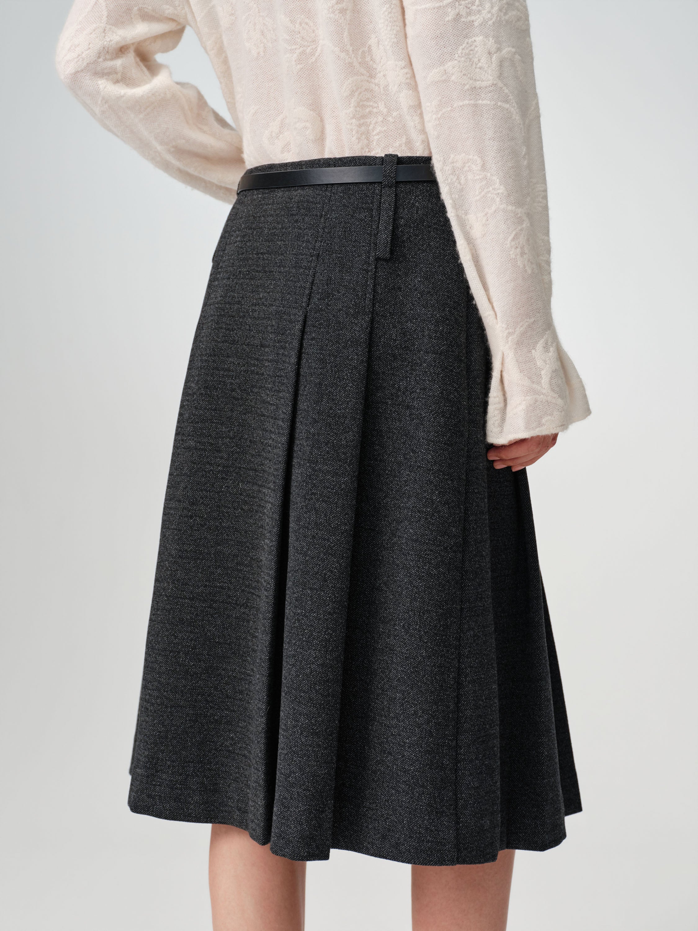 EP YAYING Over-Knee A-Line Pleated Skirt