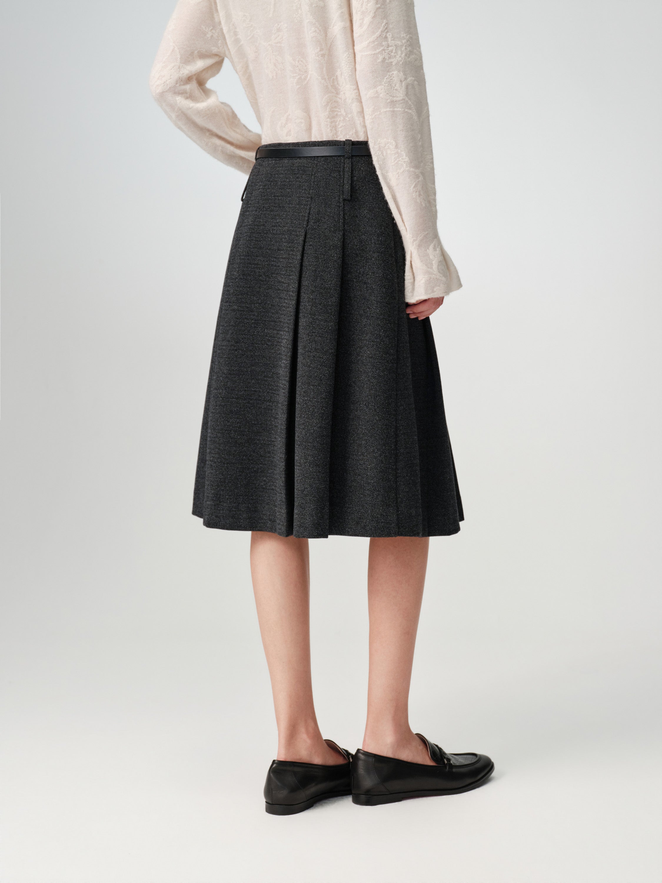 EP YAYING Over-Knee A-Line Pleated Skirt
