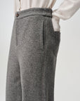 EP YAYING Soft Cashmere Double-Knit Straight-Leg Pants