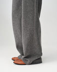 EP YAYING Soft Cashmere Double-Knit Straight-Leg Pants