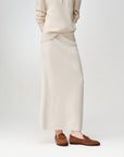 EP YAYING Wool White Knit Skirt