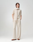 EP YAYING Short-Sleeve Round-Neck Cashmere Knit Top