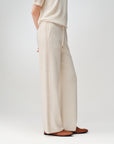 EP YAYING 100% Cashmere Relaxed Wide-Leg Knit Pants