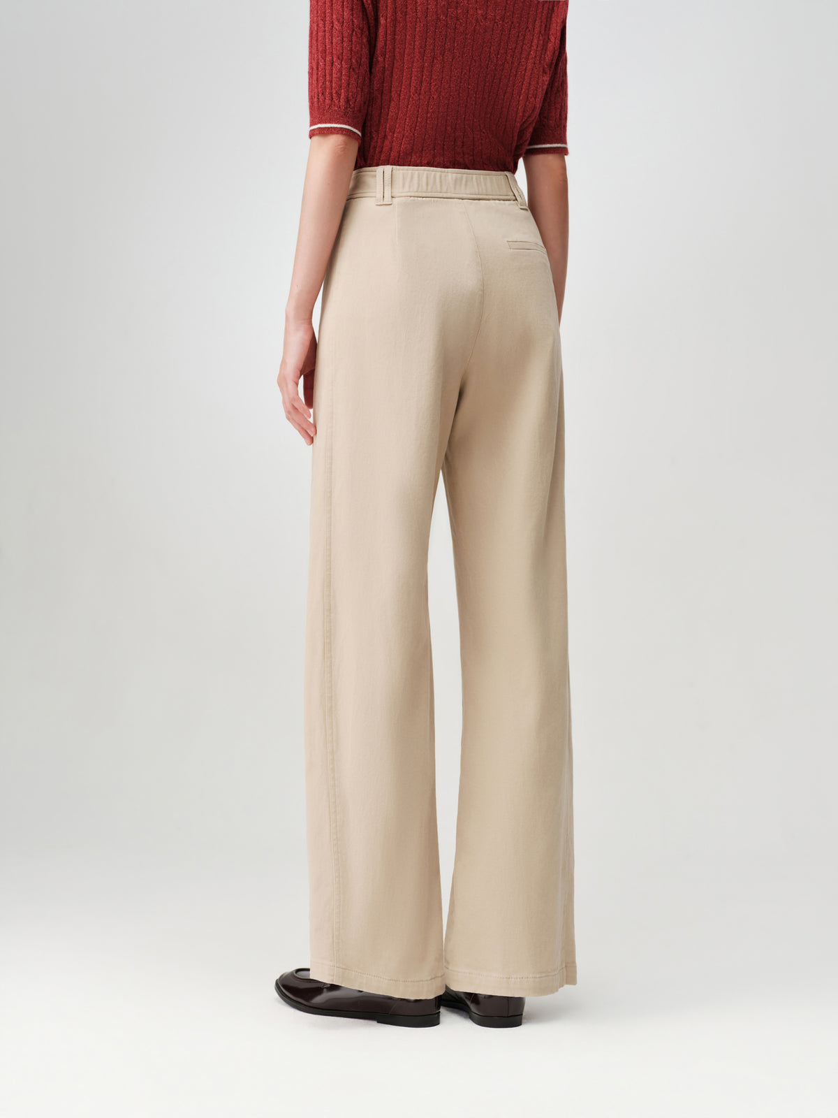 EP YAYING Cotton-Stretch Relaxed Straight-Leg Pants