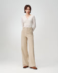 EP YAYING Long-Staple Cotton High-Waist Wide-Leg Jeans