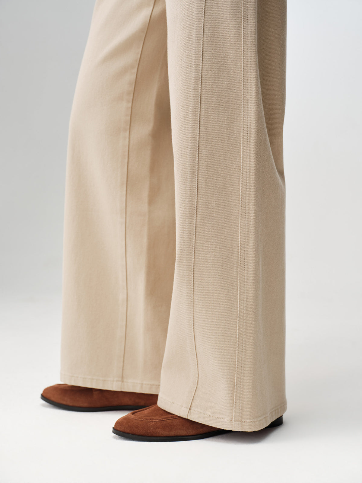 EP YAYING Long-Staple Cotton High-Waist Wide-Leg Jeans