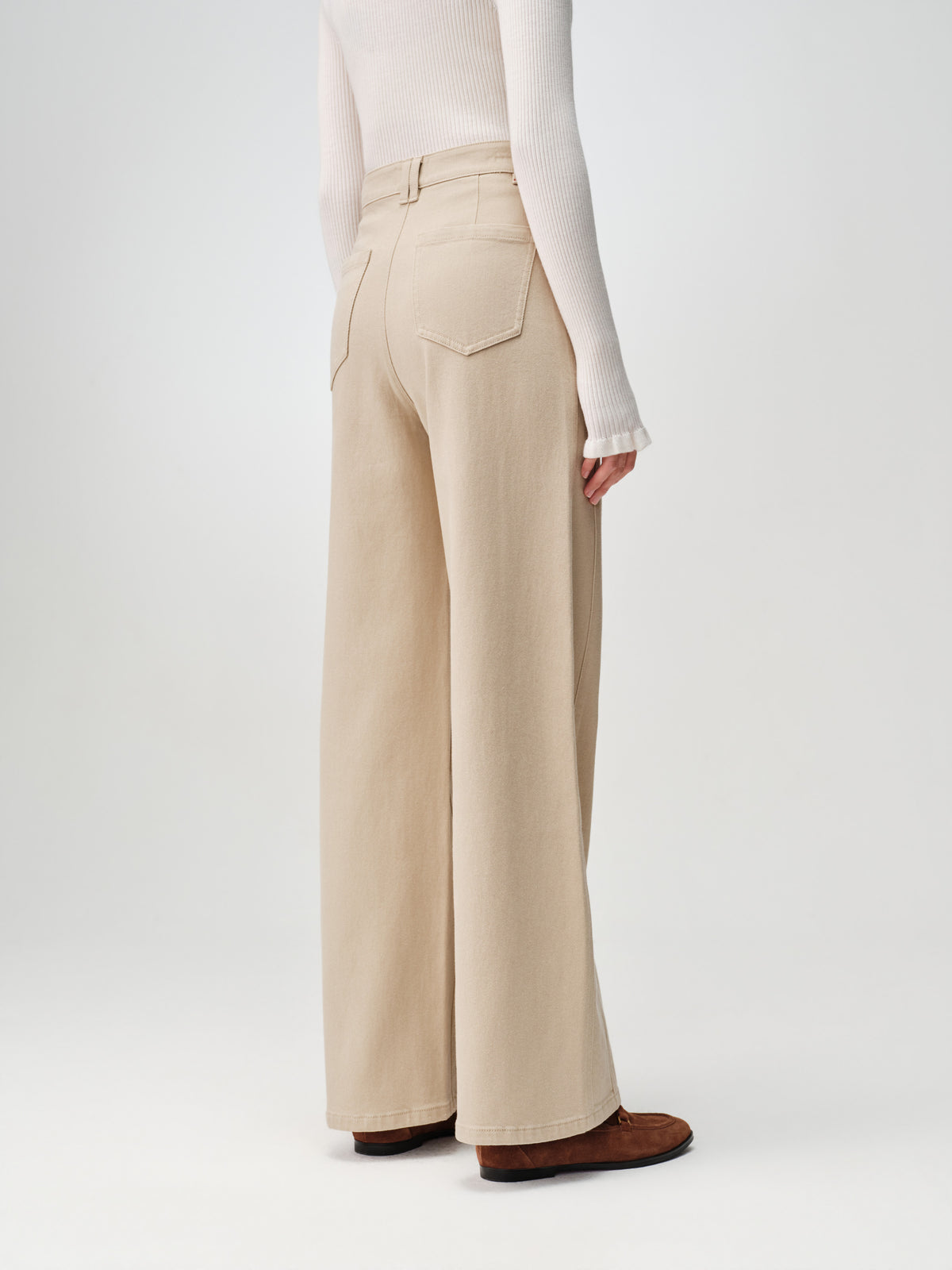EP YAYING Long-Staple Cotton High-Waist Wide-Leg Jeans