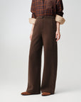 EP YAYING Textured Brushed Straight-Leg Pants
