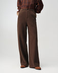 EP YAYING Textured Brushed Straight-Leg Pants