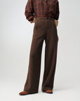 EP YAYING Textured Brushed Straight-Leg Pants