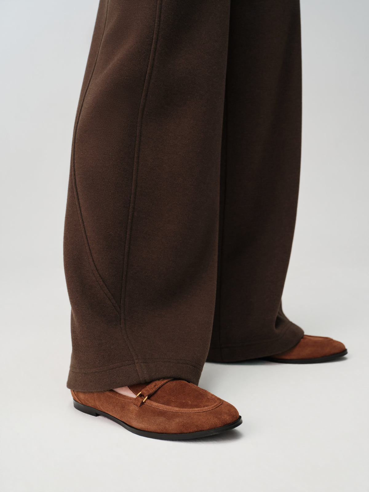 EP YAYING Textured Brushed Straight-Leg Pants