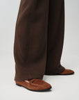 EP YAYING Textured Brushed Straight-Leg Pants
