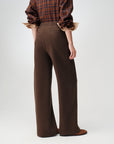 EP YAYING Textured Brushed Straight-Leg Pants