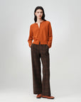 EP YAYING Faux Two-Piece Wool-Cashmere Color-Block Knit Top