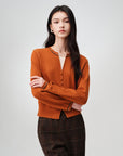 EP YAYING Faux Two-Piece Wool-Cashmere Color-Block Knit Top