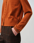 EP YAYING Faux Two-Piece Wool-Cashmere Color-Block Knit Top
