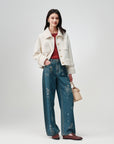 EP YAYING Wool-Cashmere Tweed Short Coat
